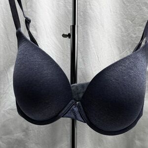 Victoria’s Secret Uplift Semi Demi Bra 34D Purple Heather Logo Band Push Up